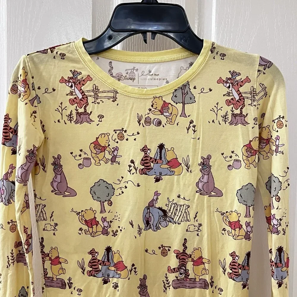Disney x Little Sleepies Winnie the Pooh PAJAMA TOP ONLY Bamboo Kids Size 9-10